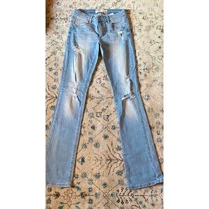 JEANS 3 FOR $50 Garage distressed boot-cut jeans